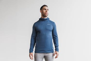 Nobull Performance Men's Hoodie Grey Blue | Australia (MK5469)